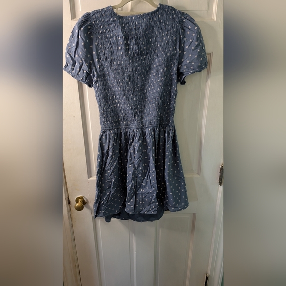 American Eagle Blue Floral, Tie Front, Short Sleeve mini dress sz XL NWT - Picture 5 of 8